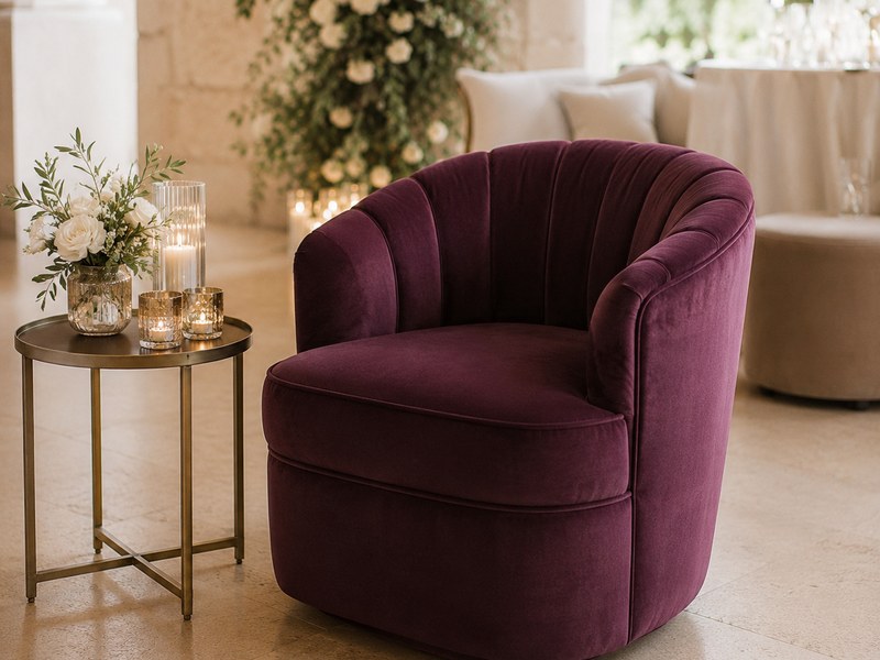 Sillón lounge de terciopelo